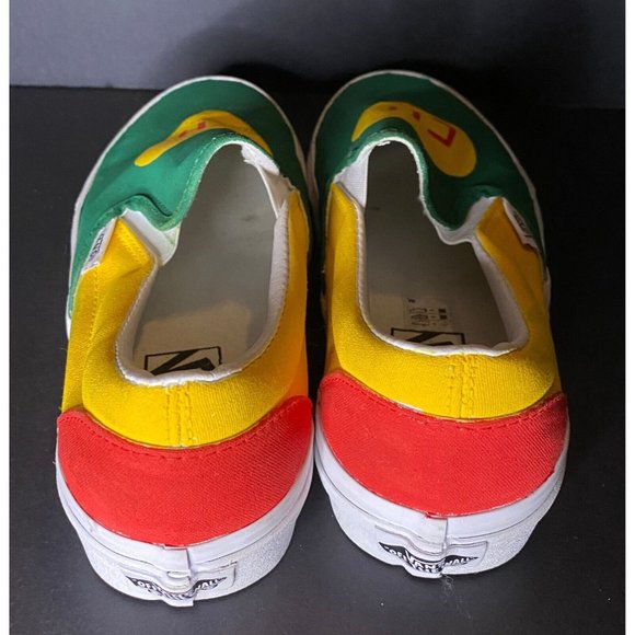 Vans Slip On Unisex CH Yellow Green Red Heart Men 6 Women 7.5 - Picture 3 of 11